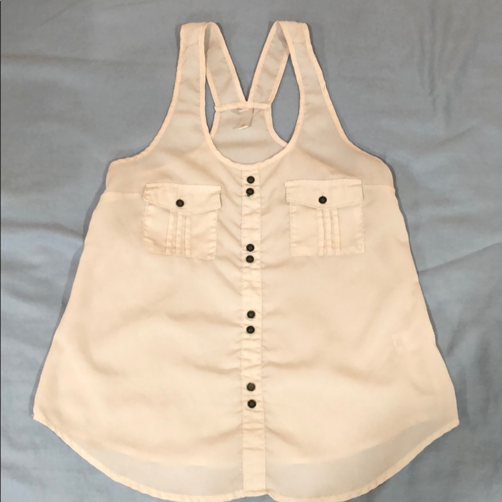 Cream Racerback Tank